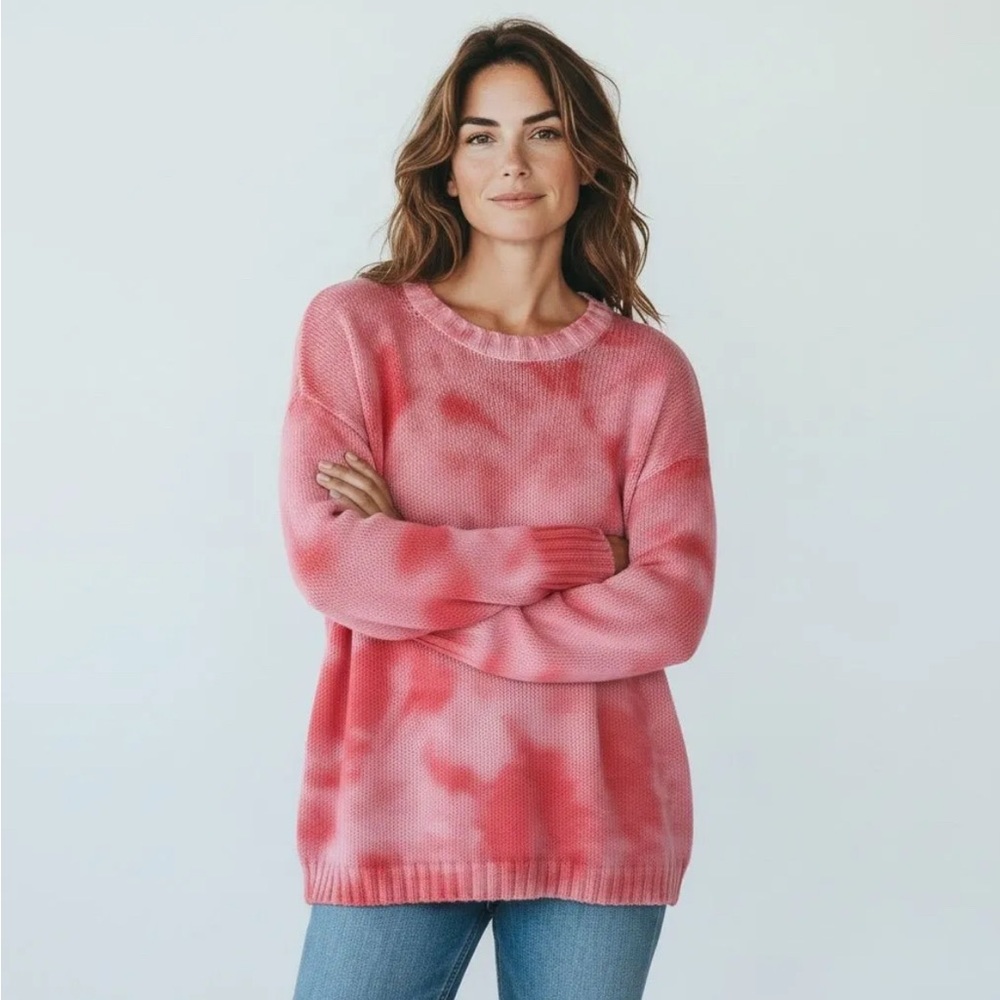 Sz S/M Wooden Ships NWOT $135 MSRP  Pink Tie Dye Sweater - Picture 3 of 8